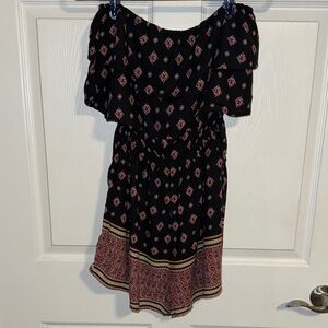 Hollister Black and Red Strapless Romper